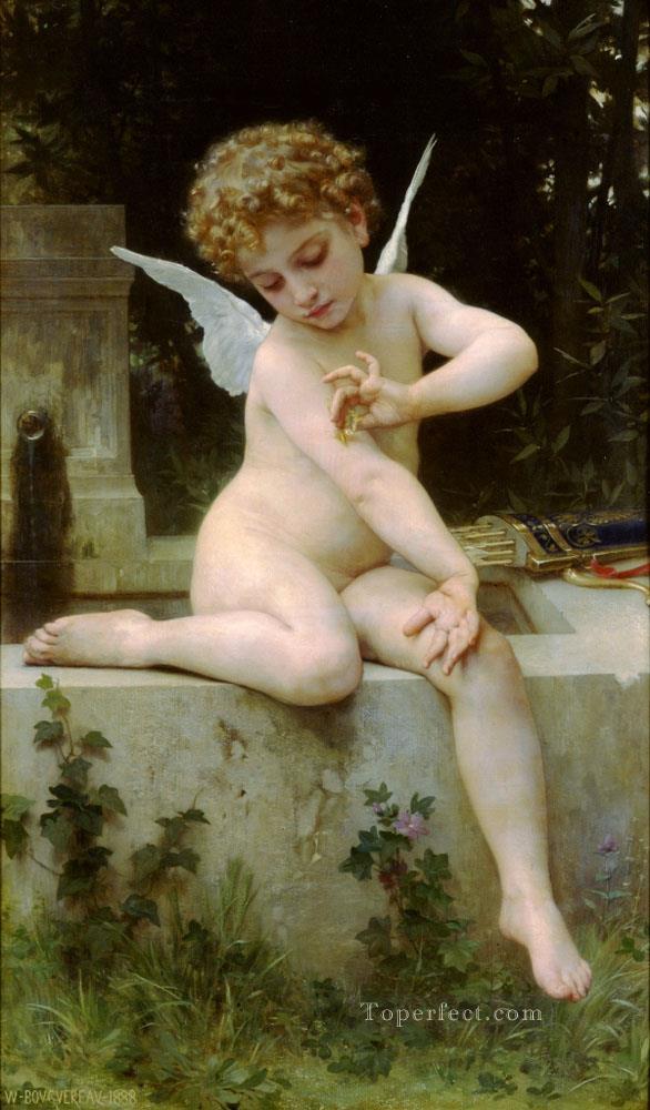 LAmour au papillon Realismo ángel William Adolphe Bouguereau Pintura al óleo
